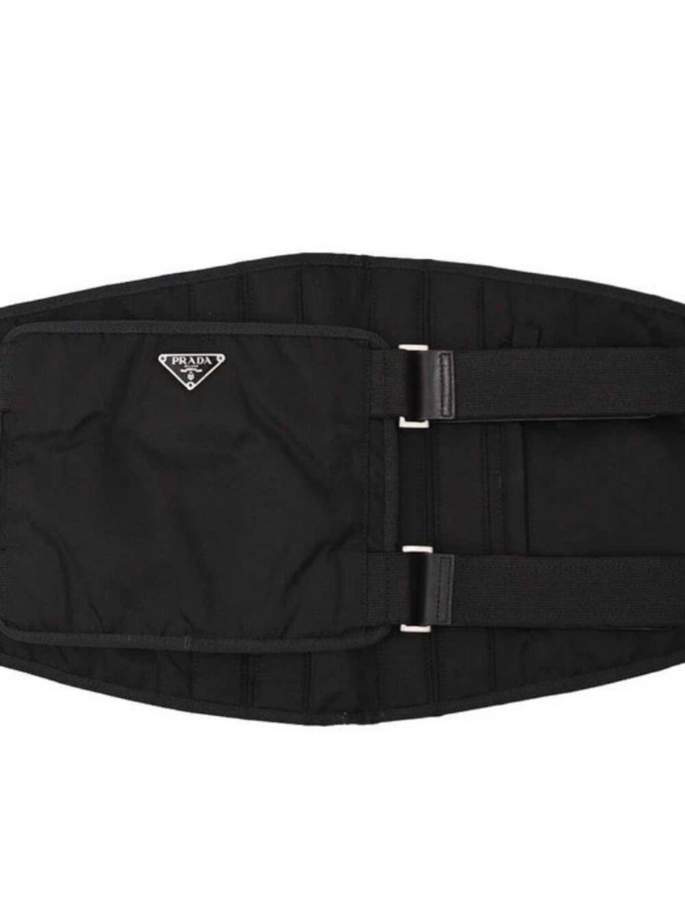 Prada Black Nylon Corset Waist Belt Bag V345Y 155737